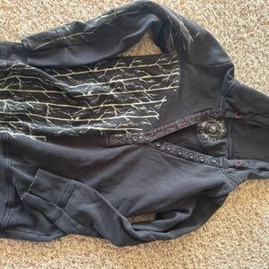 FP Movement by Free People Black Sweater with White Accents